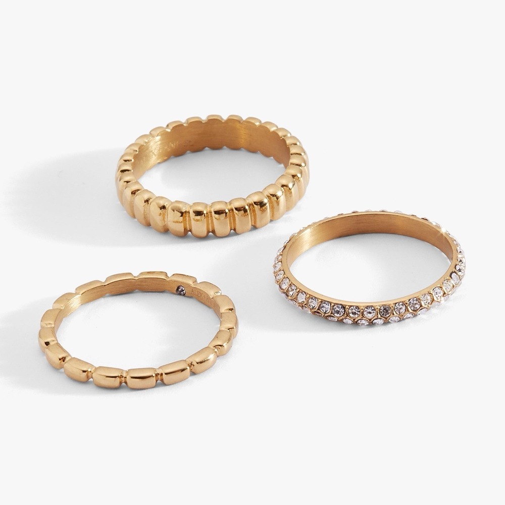 Alex And Ani Ribbed Stacking Ring Set of 3